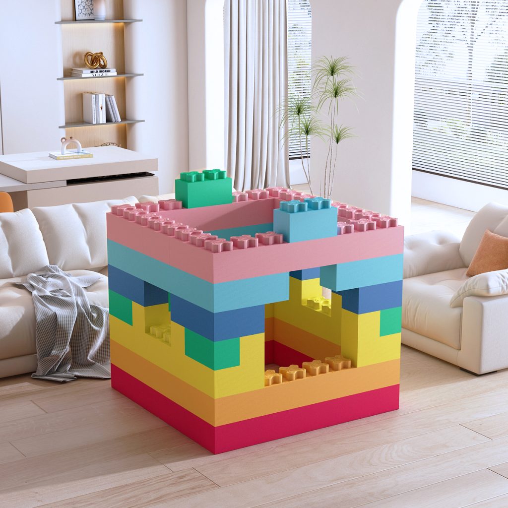 Colorful building block house