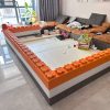 Orange building block fence