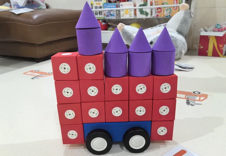 Building blocks with large particles of 5cm or more