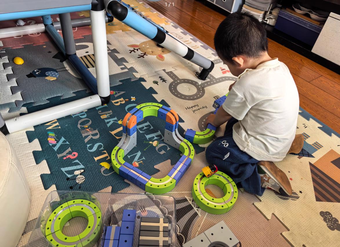 The child likes playing very much.